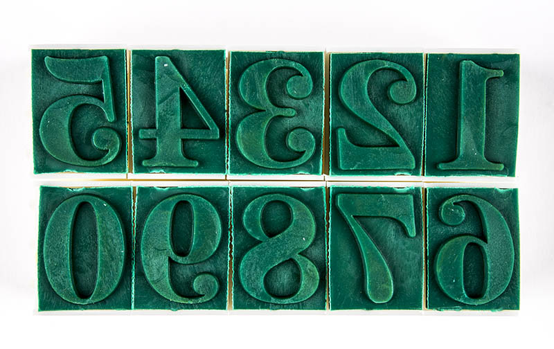 CCA - Rubber Stamps, Numbers 1 1/8" Tall